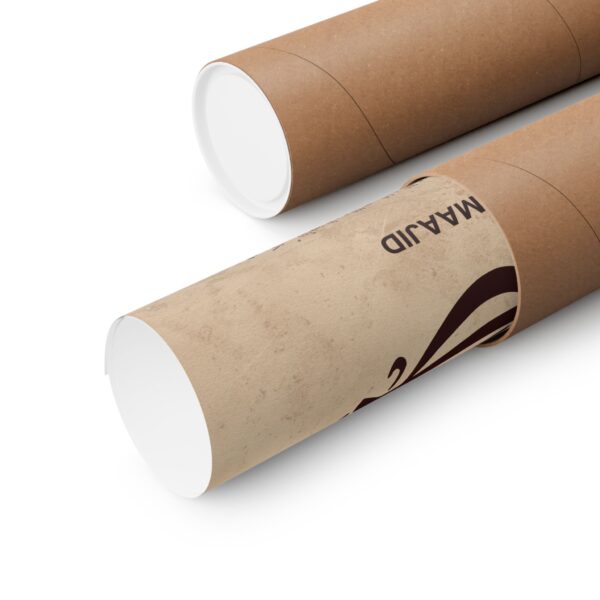 Kraft mailing tube packaging for Al-Maajid art print