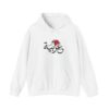 Front view of white color of the Arabiya hoodie for women with the Arabic word "عربية" in Arabic calligraphy design