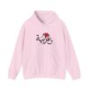 Front view of light pink color of the Arabiya hoodie for women with the Arabic word "عربية" in Arabic calligraphy design