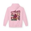 Back view of pink Lebanon hoodie inspired by Fairuz and Lebanese culture
