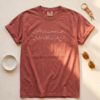 Premium Arabic poetry T-shirt in Crimson color with traditional Arabic typography